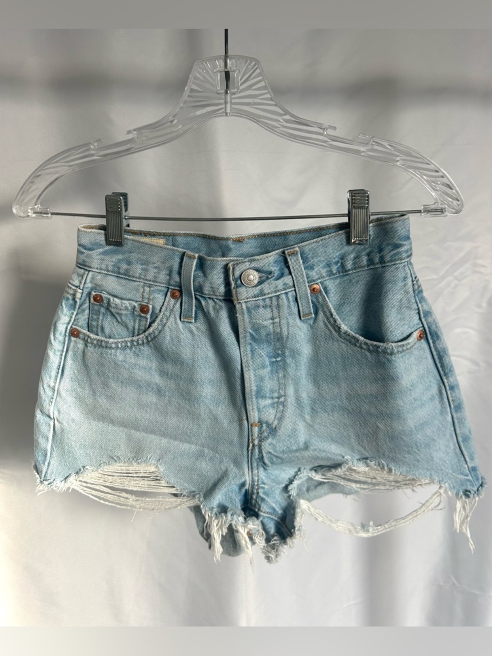 Levi's Premium High Rise Distressed Denim Cutoff Shorts